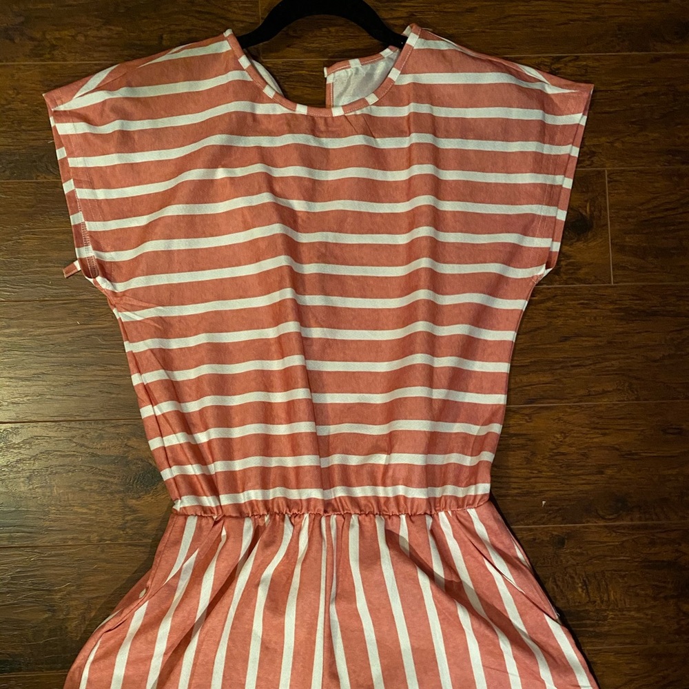 Pink and white stripes Romper